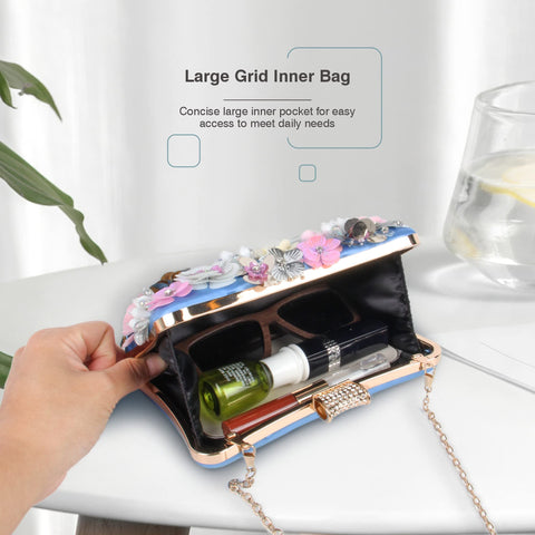 Lanpet Women Clutches Flower Evening Handbag Chain Strap Shoulder Bag Lanpet