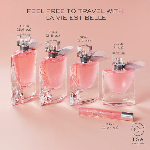 Lancôme La Vie Est Belle Eau de Parfum Women's Perfume Set - Long Lasting Fragrance with Notes of Iris, Patchouli, Warm Vanilla & Spun Sugar - Includes Full Size 1.7 Fl Oz & Travel Size .34 Fl Oz Lancôme
