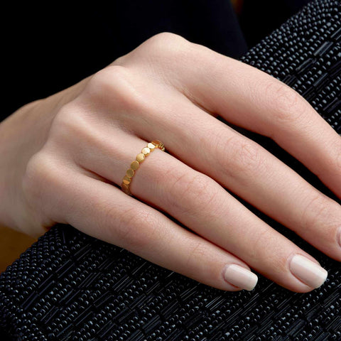 misszhi Rings 14k Gold Rings for Women Non Tarnish Stackable Rings Circular Linked Gold Rings Chunky Gold Rings Sizes 7 misszhi