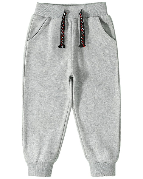 Funnymore Kids Toddler Boys Sweatpants Pants,3 Pack Pull On Cotton Jogger Outfits Clothes Black/Grey 4t