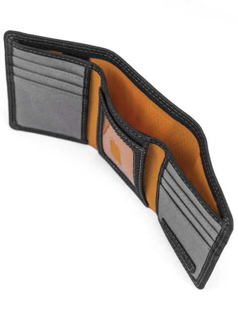 Timberland PRO Men's Leather Trifold Wallet with ID Window, Black/Bullard, One Size Timberland PRO