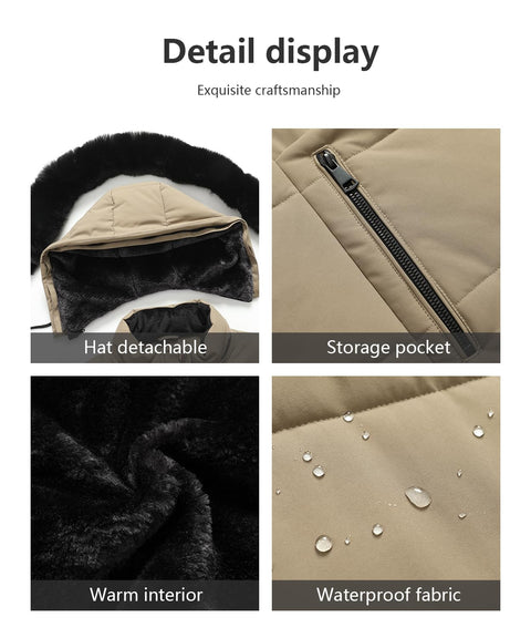 KAIDER Women's Plus Size Winter Coat Waterproof warm Down Coat Detachable Hooded Parka Jacke KAIDER