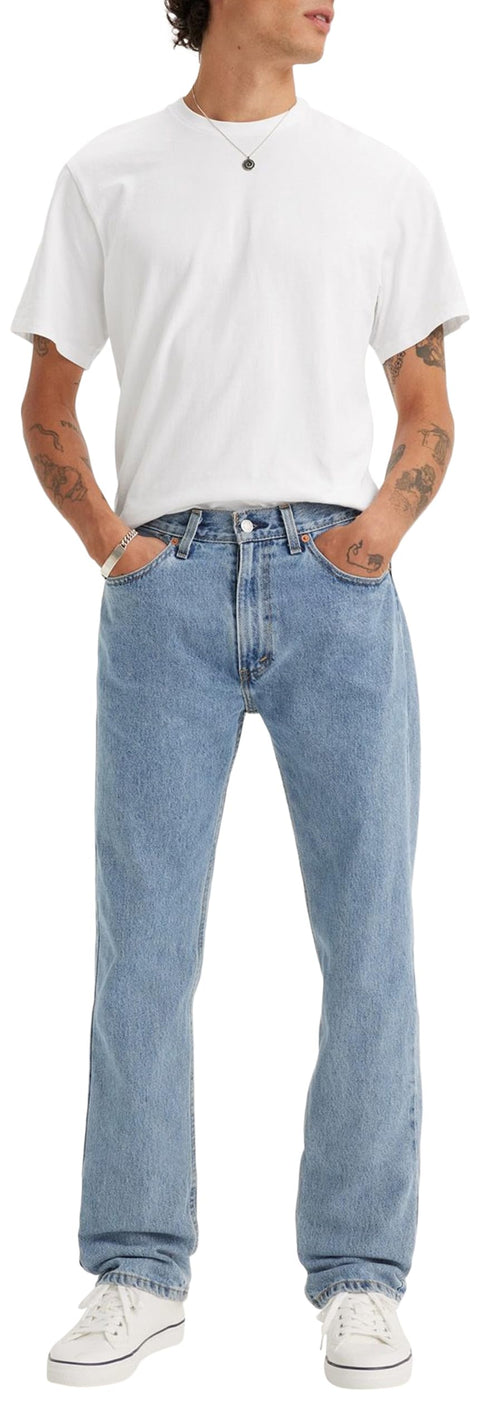 Levi's Men's 505 Regular Fit Jeans (Also Available in Big & Tall), Light Stonewash, 34W x 32L