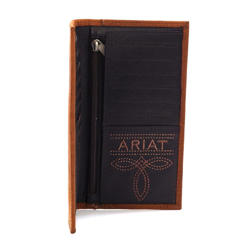 Ariat Rodeo Wallet Emboss Shield & Script Medium Brown, Leather One Size ARIAT