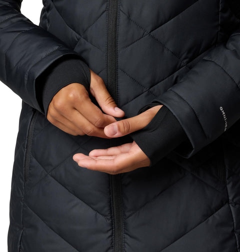 Columbia Womens Heavenly Long Hooded Puffer Jacket, Black, Large Columbia
