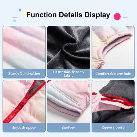 Pursky Girls' Outerwear Vests Boys Puffer Vest Kids Down Children Winter Sleeveless Jackets Padded Gilet Cute Outerwear Pink Ombre 14-16