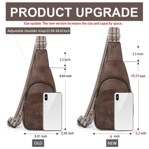 CLUCI Small Sling Bag for Women Crossbody, Faux Leather Trendy Waist Packs with Guitar Strap, Women's Fanny Packs CLUCI
