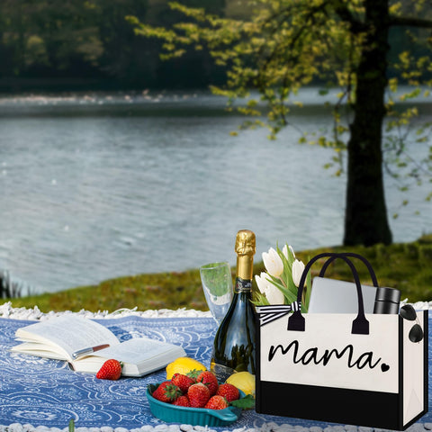 CXCC Mom Mama Bag Mother Personalized Gifts for Mother's Day, Mama Tote Bag for Shopping, Beach, Travel CXCC