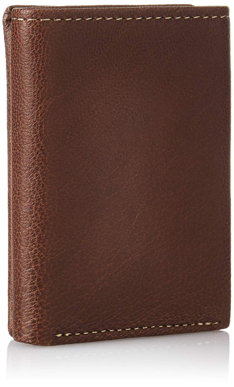 Timberland Men's Genuine Leather Rfid Blocking Trifold Wallet, Brown, One Size