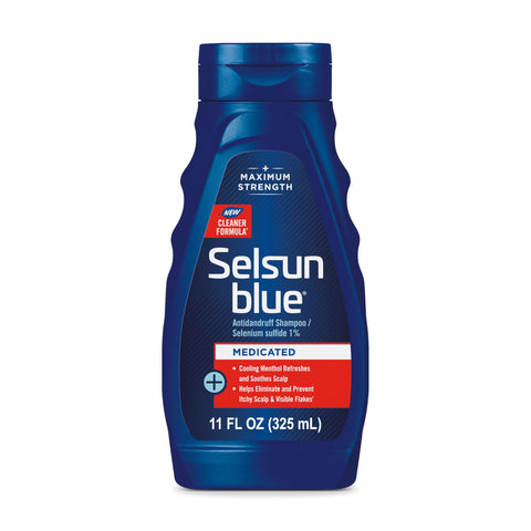 Selsun Blue Medicated Antidandruff Shampoo, Maximum Strength Scalp Treatment With Selenium Sulfide, 11 fl. oz. Selsun Blue