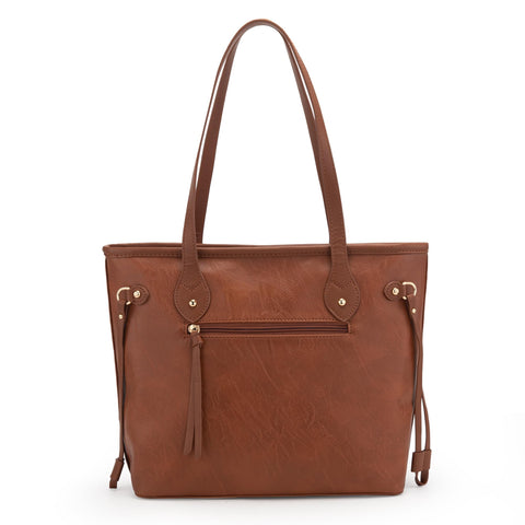 Montana West Tote Bag for Women Brown Ladies Designer Purses and Handbags Top Handle Shoulder Satchel Hobo Bag with Coin Purse, 2PCS Set MWC2-087BR Montana West