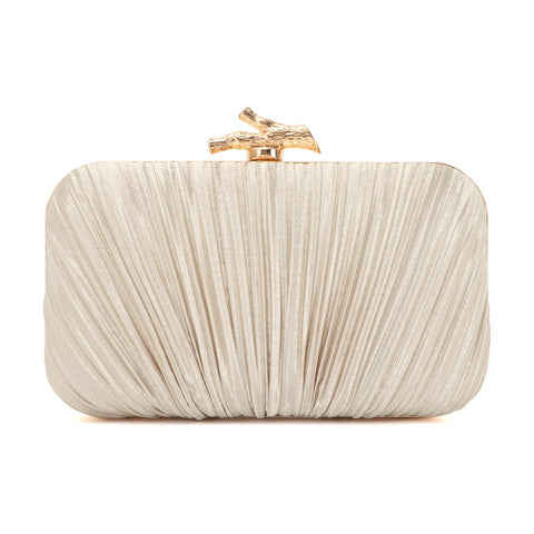 Freie Liebe Clutch Purses for Women Evening Bag Pleated Clutch Bag with Chain for Wedding Party Freie Liebe