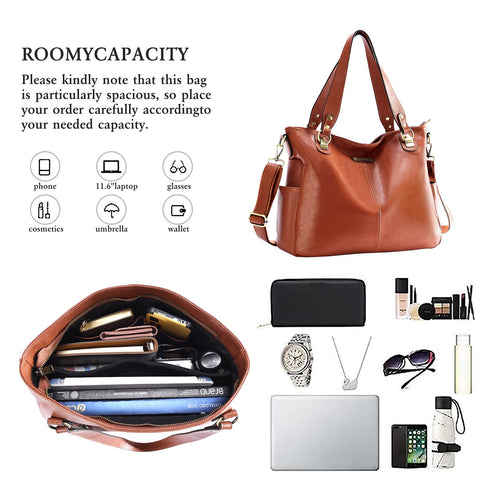 Blofinche Genuine Leather Tote Bag Womens Top Satchel Purses ladies Handbags Soft designer shoulder work bags brown Blofinche