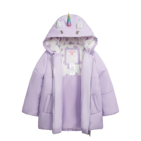 Carter's Girls' Toddler Heavyweight 2-Piece Skisuit Snowsuit, Purple Unicorn, 5/6