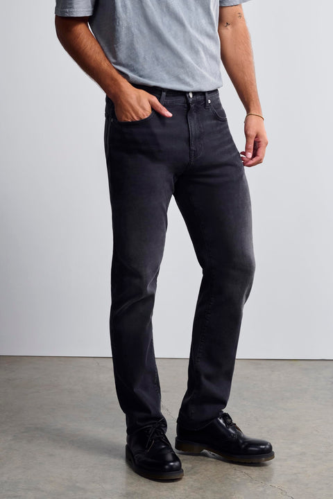 General Denim Works Bridge Men's Regular Rise Straight Leg Jeans, Smoke Denim, 33x32