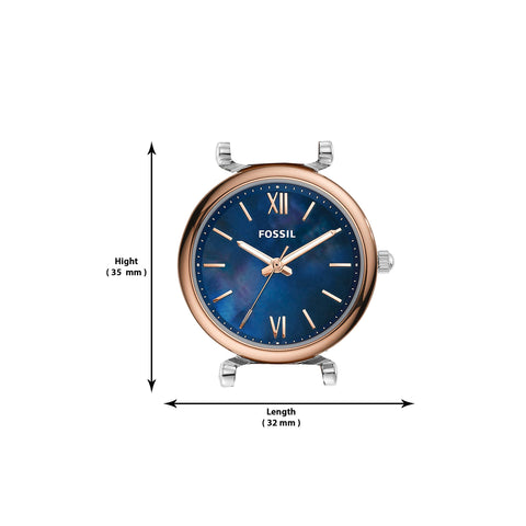 Fossil Women's Carlie Mini Quartz Stainless Steel and Leather Watch, Color: Rose Gold/Silver, Luggage (Model: ES4701) Fossil