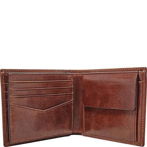 Fossil Men's Ryan Leather RFID-Blocking Bifold with Coin Pocket Wallet, Black, (Model: ML3736001) Fossil