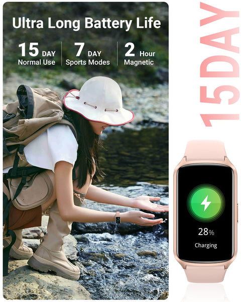 Health Fitness Tracker with 24/7 Heart Rate, Blood Oxygen, Blood Pressure, Sleep Tracker, 5ATM Waterproof Activity Trackers with Step Tracker, Pedometer (S & L Bands Included) Amzhero