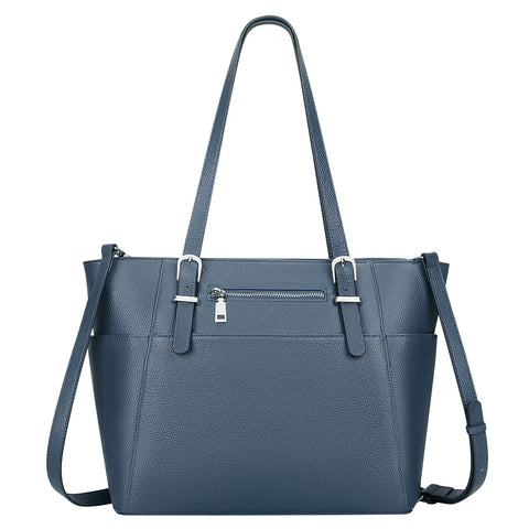 Over Earth Women Leather Handbags Genuine Leather Tote Shoulder Bag with Multi Pockets(O105E UG Indigo Blue) Over Earth