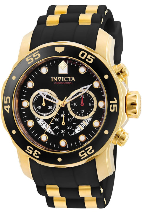 Invicta Men's 6981 Pro Diver Collection Chronograph Black Dial Black Dress Watch Invicta