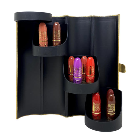 MAC Cosmetics Limited Edition Golden Girls Miniature Lustreglass Lipstick Vault x 12 - Vault and 12 Mini Lipsticks - Travel Size