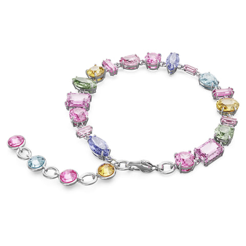 Swarovski Gema Soft Bracelet, Multicolored Crystals, Mixed Cuts, on Gold-Tone Finished Band, Part of the Swarovski Gema Collection Swarovski