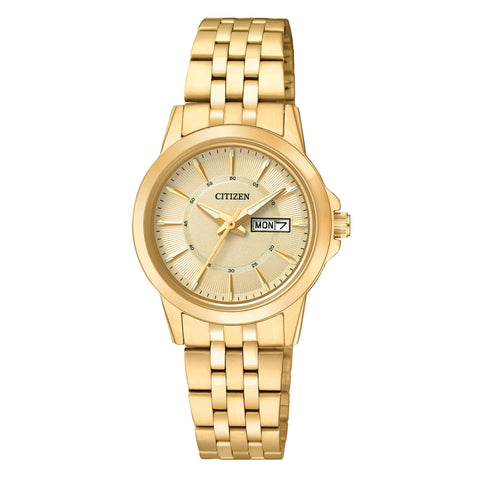Citizen Quartz Womens Watch, Stainless Steel, Classic, Gold-Tone (Model: EQ0603-59P) Citizen