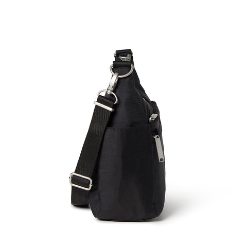 Baggallini Womens Securtex® Anti-theft Free Time Crossbody Bag Cross Body, Black Baggallini