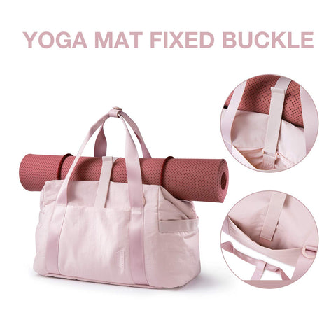 BAGSMART Gym Bag for Women, Carry on Weekender Overnight Bag, Travel Duffel Bags with Trolley Sleeve, Personal Item Travel Bag Tote Bag Workout Dance Bag, Pink-Medium BAGSMART