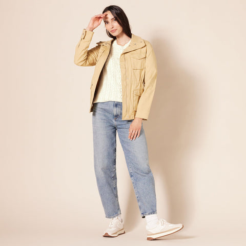 Amazon Essentials Women's Soft Fisherman Cable Long-Sleeve Crewneck Sweater (Available in Plus Size), Cream, Medium