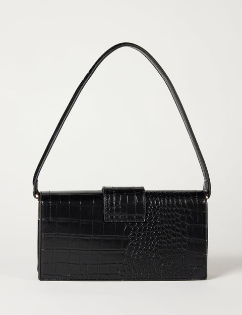 The Drop Women's Safiya Flap Shoulder Bag, Black, One Size The Drop