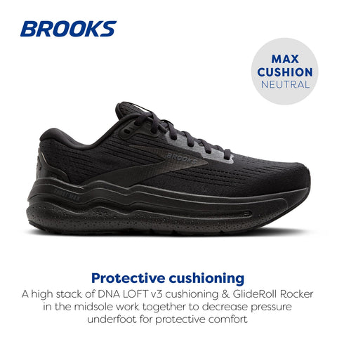 Brooks Men’s Ghost Max 2 Neutral Running & Walking Shoe - Black/Black/Ebony - 10.5 Medium