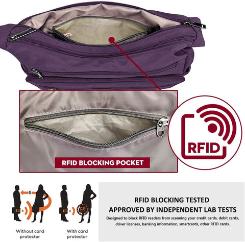 VOLGANIK ROCK Crossbody Bag for Women Waterproof Messenger Shoulder Bag Casual Nylon Purse Handbag Multi Pocket Lightweight Travel Bag VOLGANIK ROCK