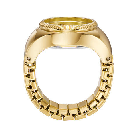 Fossil Women's Quartz Stainless Steel Two-Hand Watch Ring, Color: Gold (Model: ES5246) Fossil