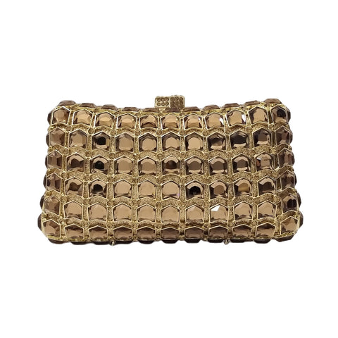 Unique Diamond Evening Bag Dress Up Prom Crystal Clutch Purse Women Bridal Party Wedding HUANG ZHUANG