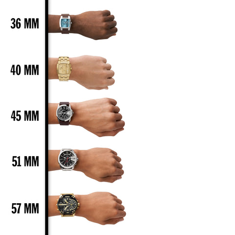 Diesel Men's 36mm Cliffhanger Quartz Stainless Steel and Leather Three-Hand Watch, Color: Silver, Brown (Model: DZ1998) Diesel