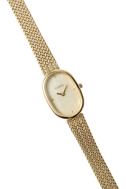 Breda Women's 'Jane Tethered' Gold and Mesh Bracelet Watch, 23MM Breda