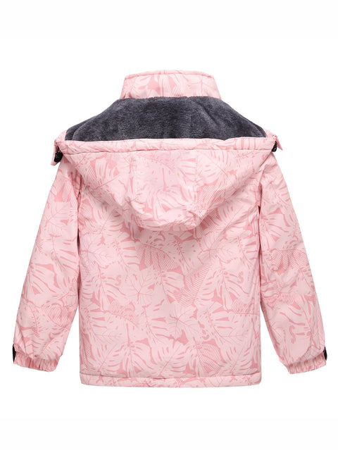 Keevoom Girls Winter Coats Size 8-10,Youth Pink Fleece Ski Coat Waterproof Riancoat Hooded Windproof Snowboarding Jackets
