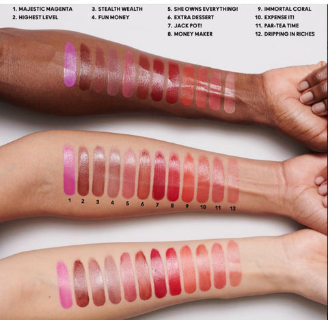 MAC Cosmetics Limited Edition Golden Girls Miniature Lustreglass Lipstick Vault x 12 - Vault and 12 Mini Lipsticks - Travel Size