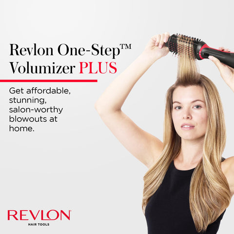 REVLON One Step Volumizer PLUS Hair Dryer and Styler | More Volume, Less Damage, and More Styling Control for Easy and Fast Salon-Style Blowouts, Plus Travel Friendly (Black) REVLON