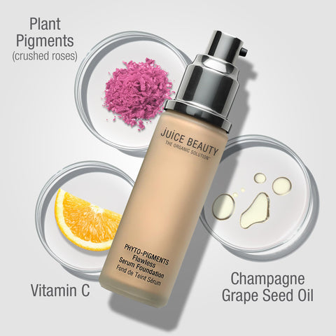 Juice Beauty Phyto-Pigments Flawless Serum Foundation - 10 Naked Beige - 30 mL - Medium-to-Full, Long-Lasting Coverage - Reduces Look of Wrinkles + Pores - Vegan, Cruelty Free Juice Beauty