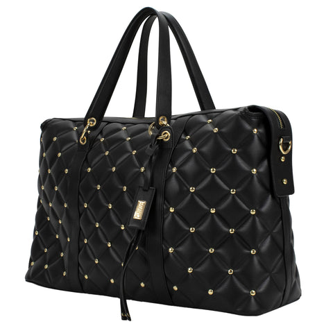 Badgley Mischka Modern 20" L x 8" W x 13" H Quilted Vegan Leather Travel Tote Weekender Bag Badgley Mischka