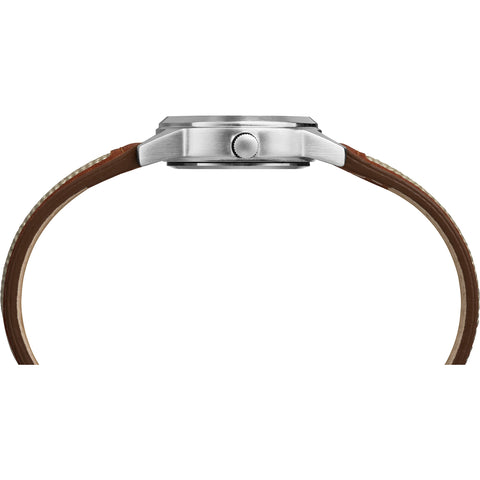 Timex Women's TW4B11900 Expedition Field Mini Brown/Natural Nylon/Leather Strap Watch Timex