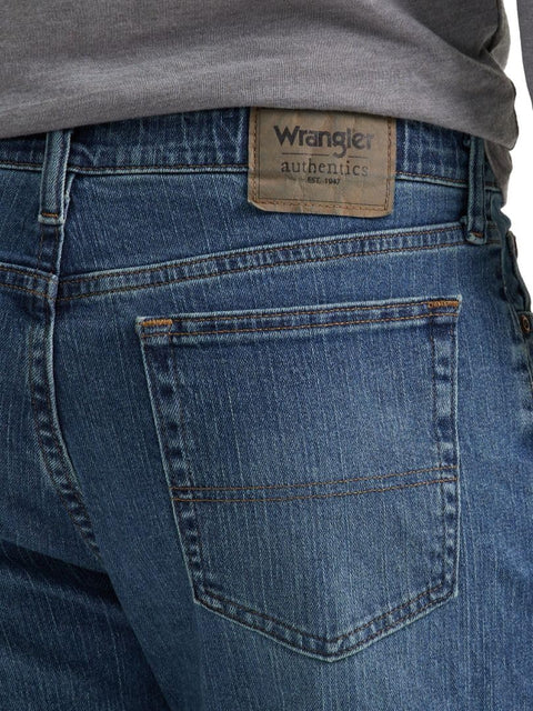 Wrangler Authentics Men's Regular Fit Comfort Flex Waist Jean, Blue Ocean, 34W x 32L