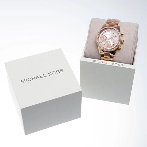 Michael Kors Ritz Chronograph Rose Gold-Tone Stainless Steel Women's Watch (Model: MK6357) Michael Kors