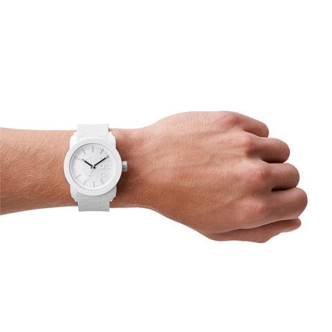 Diesel Men's 52mm Double Down Quartz Silicone Three-Hand Watch, Color: White (Model: DZ1436) Diesel
