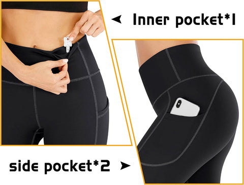 IUGA High Waisted Yoga Pants for Women with Pockets Capri Leggings for Women Workout Leggings Yoga Capris IUGA