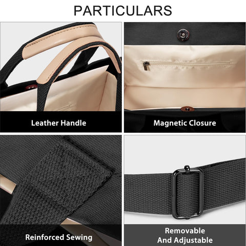 Tote Bags for Women Canvas Tote Purse Crossbody Bags with Pockets Top Handle Shoulder Handbags Satchel Bags for Women