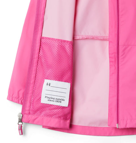 Columbia Youth Girls Switchback II Rain Jacket, Pink Ice, Medium