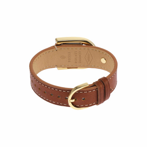 Fossil Women's Harwell Quartz Stainless Steel and Eco Leather Three-Hand Watch, Color: Gold, Brown (Model: ES5264) Fossil